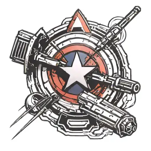 lightsaber and captain america shield logo tattoo design idea