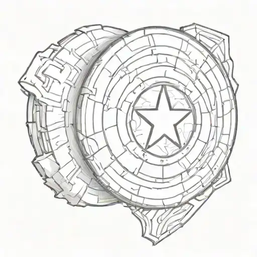 captain america shield  tattoo design idea