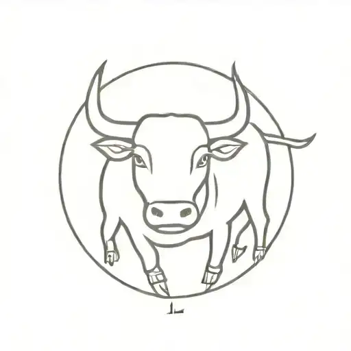 simple minimalist bull zodiac tattoo tattoo design idea