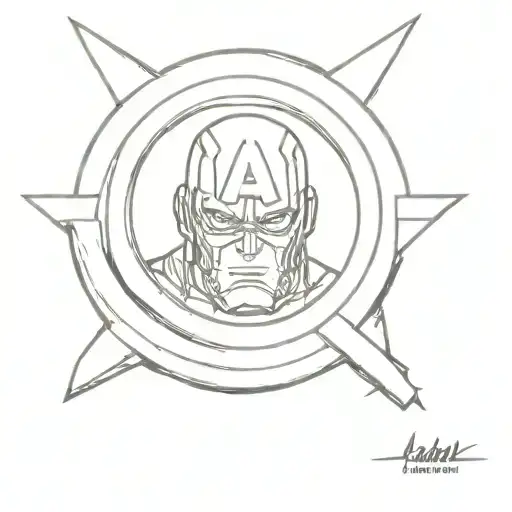 captain america x demon slayer  tattoo design idea