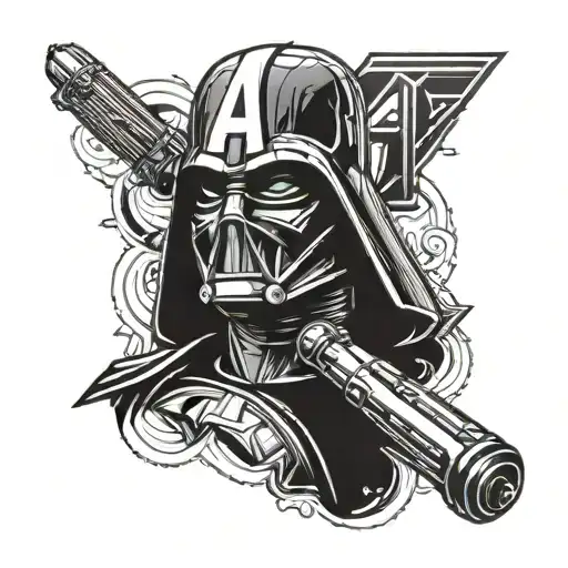 lightsaber and captain america shield adorned tattoo design idea