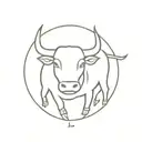 simple minimalist bull zodiac tattoo tattoo design idea