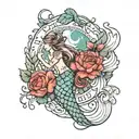 traditional mermaid   tattoo design idea
