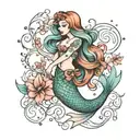 traditional mermaid   tattoo design idea