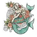 traditional mermaid   tattoo design idea