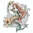 traditional mermaid   tattoo design idea