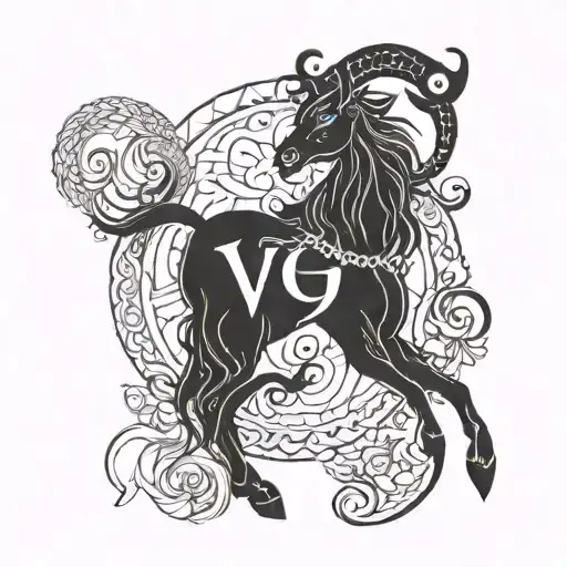 Virgo Leo capricorn tattoo design idea