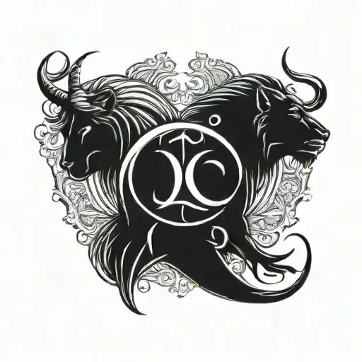 Leo Virgo capricorn zodiac sign tattoo design idea