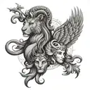 Leo Capricorn and virgo tattoo design idea