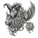 Leo Capricorn and virgo tattoo design idea