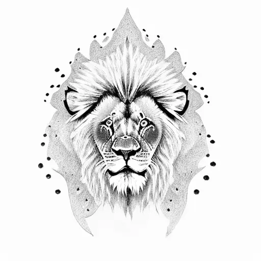 lion with mandela tattoo design idea