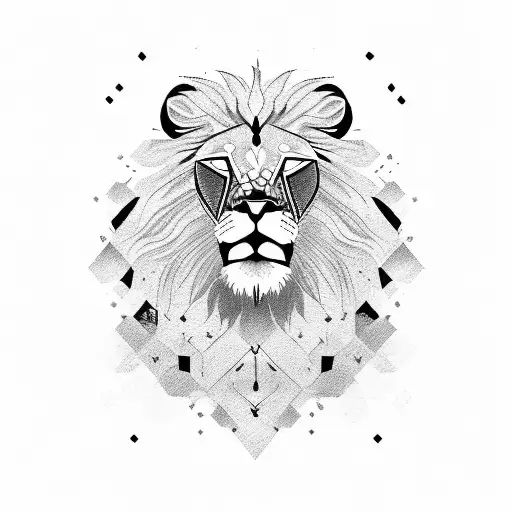 Lion face  tattoo design idea
