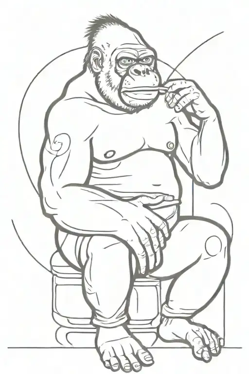 gorila hip hop artist rapper performing tattoo design idea