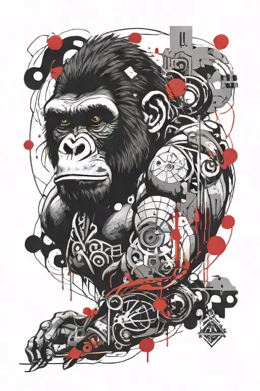 hip hop gorila artist rapujuci tattoo design idea