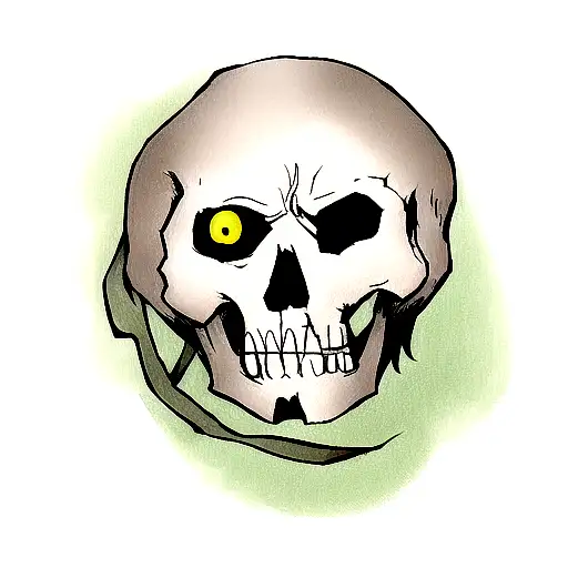 curse mark with skull tattoo design idea