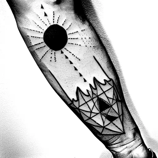 baston for old man and suspender tattoo design idea