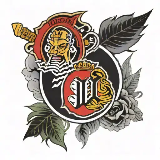 ottawa senators logo and manchester united logo incorporated tattoo design idea
