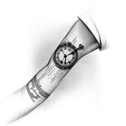 Clock tattoo by Tymur Denysenko | Photo 17047