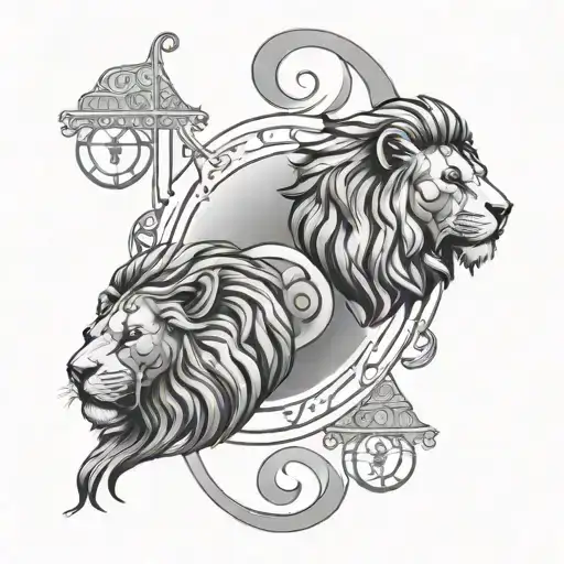 zodiac sign Leo and Libra tattoo design idea