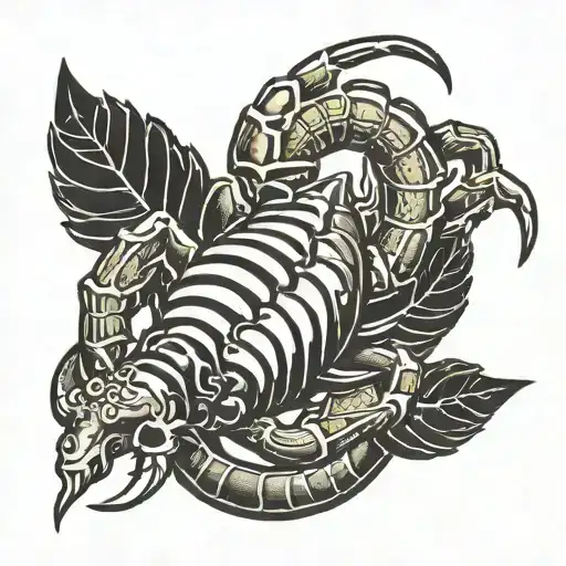 scorpio with handball  tattoo design idea