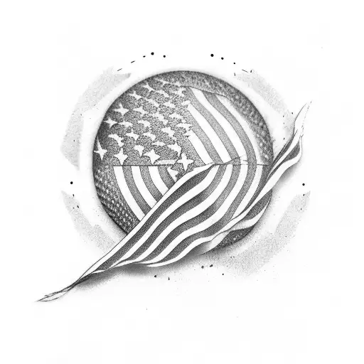 American flag with bald eagal tattoo design idea