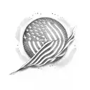 American flag with bald eagal tattoo design idea