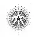 American flag with bald eagal tattoo design idea