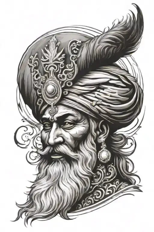 Baba deep singh tattoo design idea