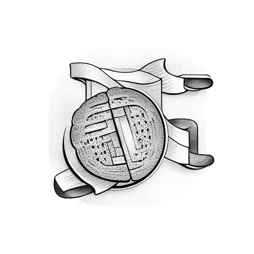 bread and music tattoo design idea
