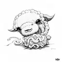 the kraken captured the little sheep. tattoo design idea