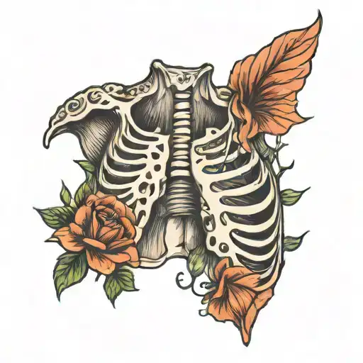 broken collar bone, collapsed lung tattoo design idea