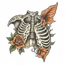 broken collar bone, collapsed lung tattoo design idea