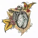 broken collar bone, collapsed lung tattoo design idea