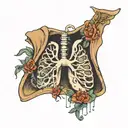 broken collar bone, collapsed lung tattoo design idea