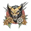 wolverine logan claws with rose intertwined tattoo design idea