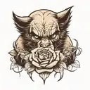 wolverine logan claws with rose intertwined tattoo design idea