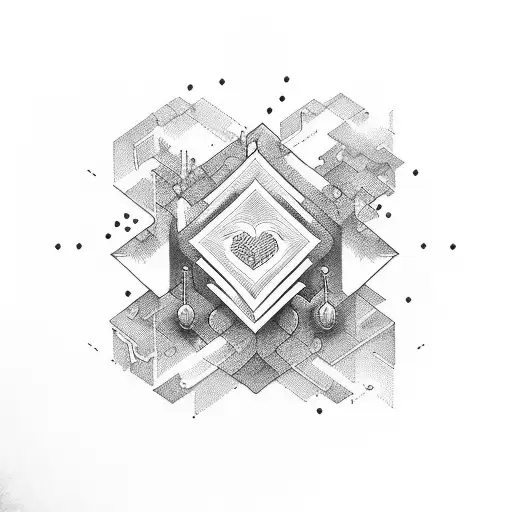 heartbeat with letter m tattoo design idea