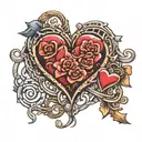 hearts and locks symbolizing the complexity tattoo design idea