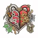 hearts and locks symbolizing the complexity tattoo design idea