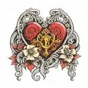 hearts and locks symbolizing the complexity tattoo design idea