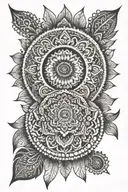 knife and dot work mandala tattoo design idea