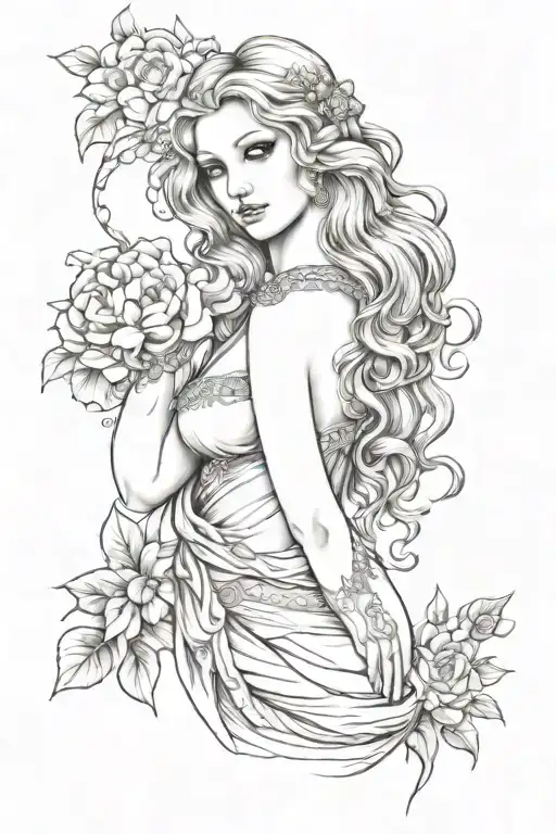 full body Aphrodite realistic beautiful girl shoulder tattoo   tattoo design idea