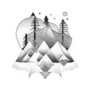 mountain and joy tattoo design idea