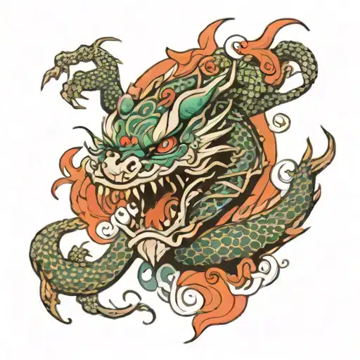 Korean style dragon tattoo design idea