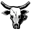 cow skull with marigold flowers tattoo design idea
