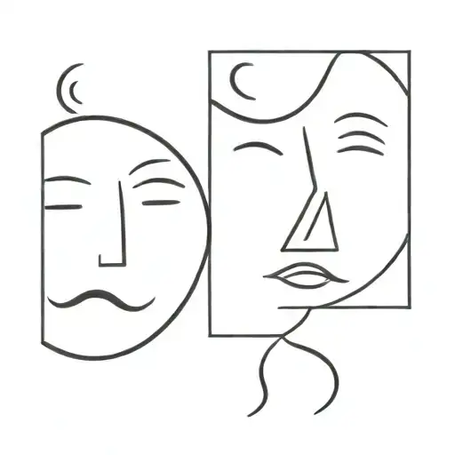 Happy and sad face tattoo design idea