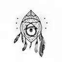 dead father memory with a dream catcher in it tattoo design idea