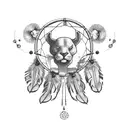 dead father memory with a dream catcher in it tattoo design idea