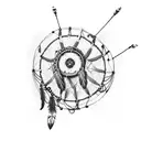 dead father memory with a dream catcher in it tattoo design idea