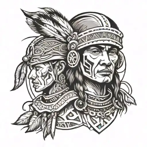 mapuche warrior tattoo design idea